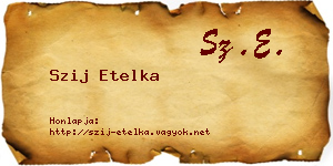 Szij Etelka névjegykártya